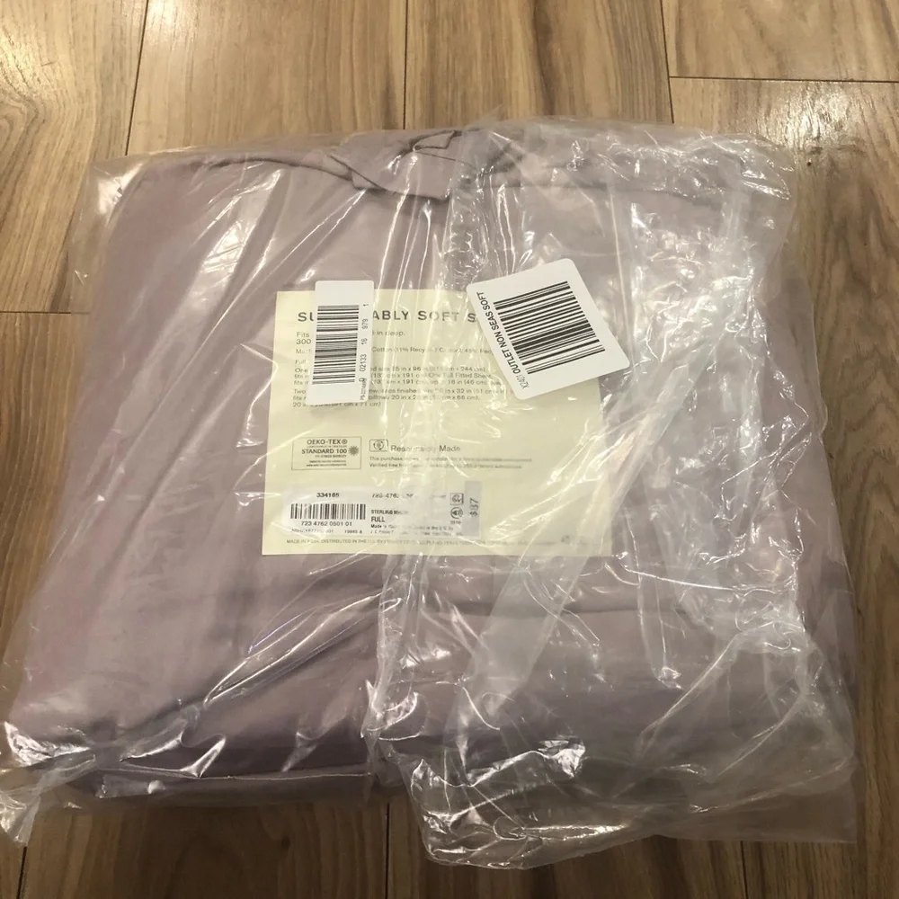 Linden Street 300 Thread Count Sustainably Soft Full Sheet Set, Sterling Mauve
